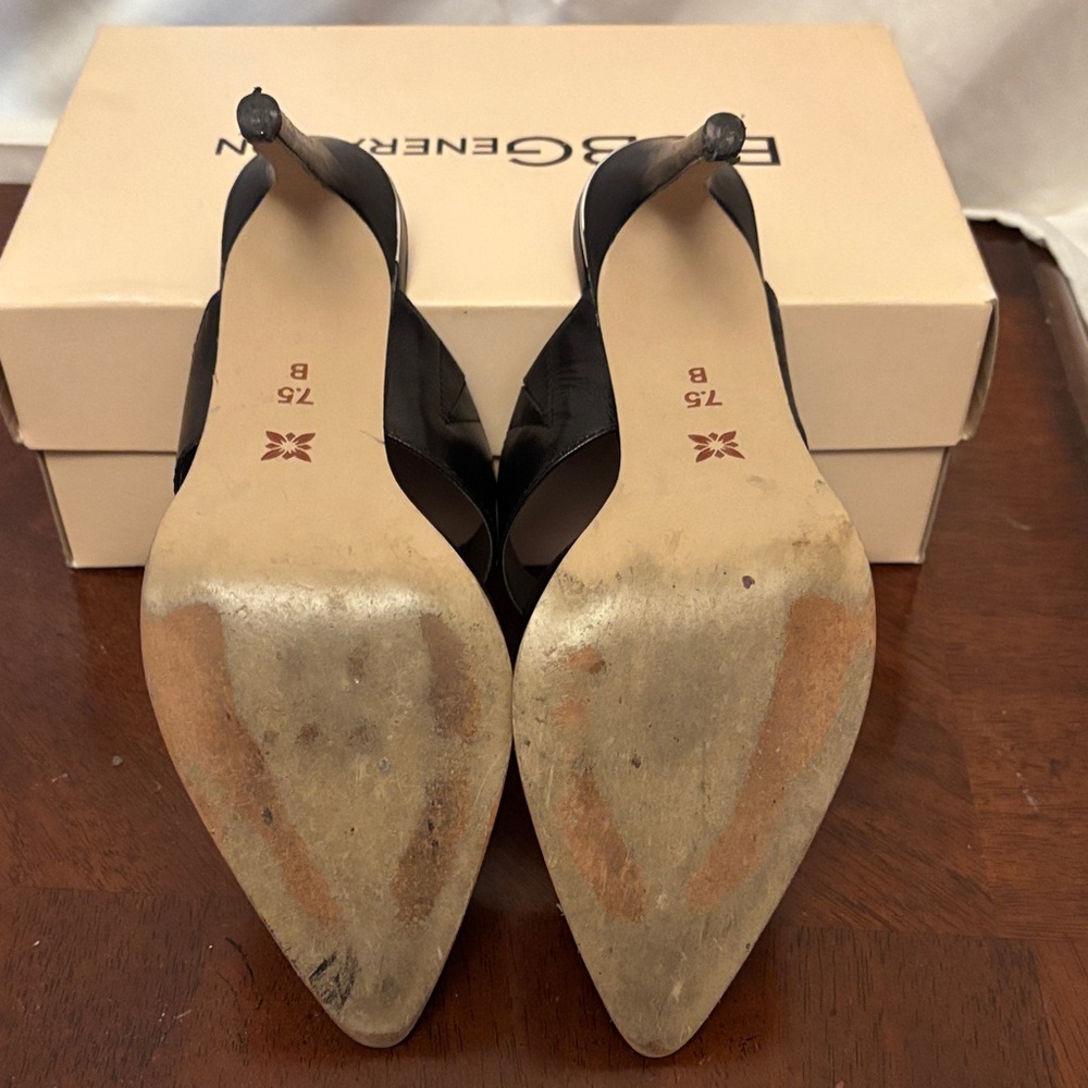 BCBGeneration Black Heels with Silver Metallic Detail - Picture 7 of 9